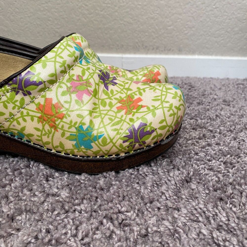 DANSKO Vegan Floral Pro Fabric Starburst Medical Nurse Mules Clogs Size 37/6.5-7 - Picture 5 of 12